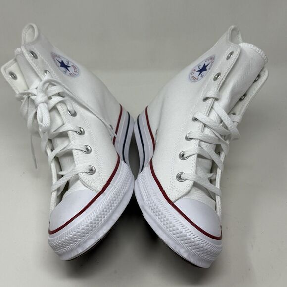Converse All Star Hidden Wedge Sneakers Womens 11 White Canvas Hi Top Shoes - Picture 10 of 16